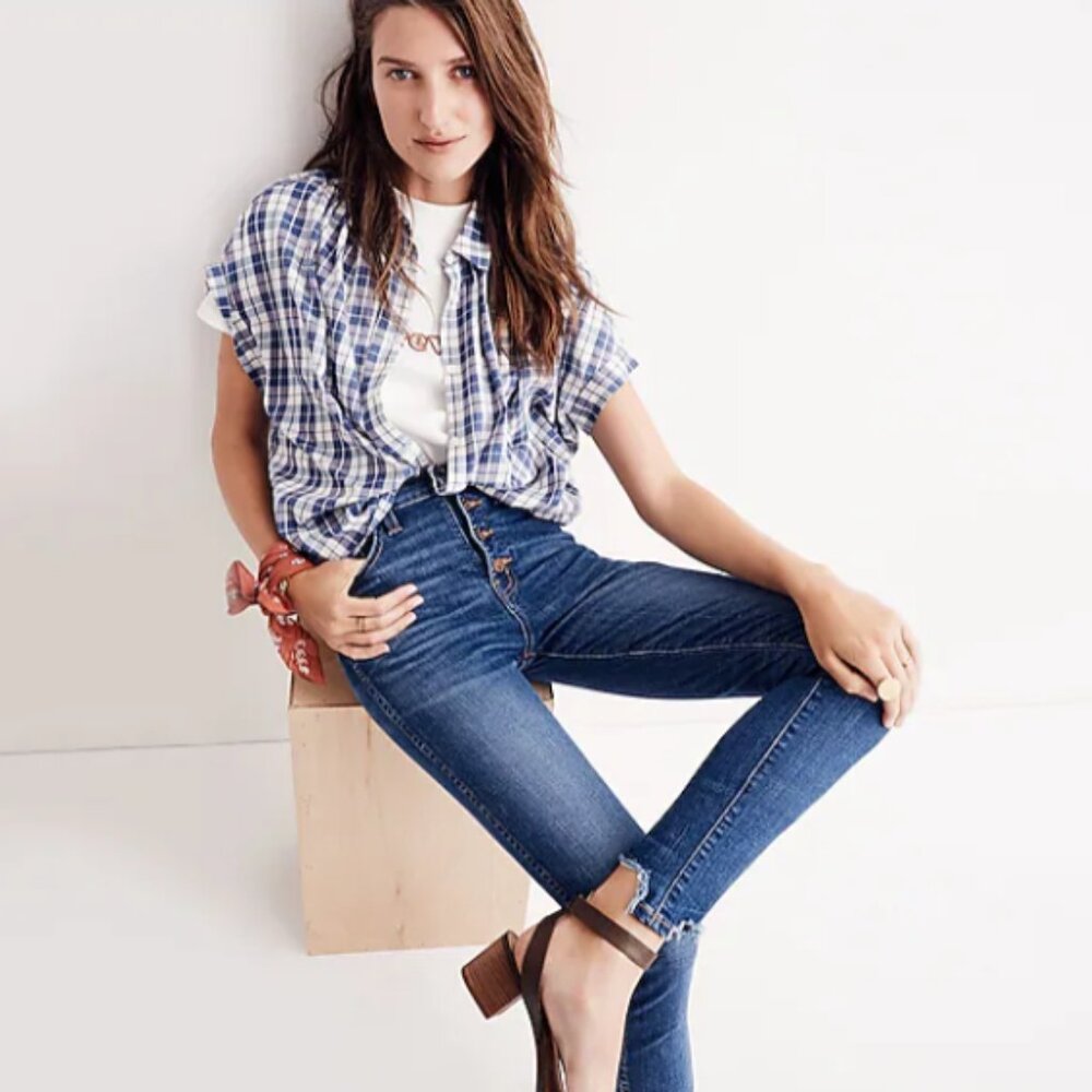 Madewell 10" High-Rise Skinny Jeans: Chewed-Hem Edition
